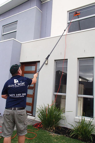 window cleaning in Stirling, South Australia with water fed pole