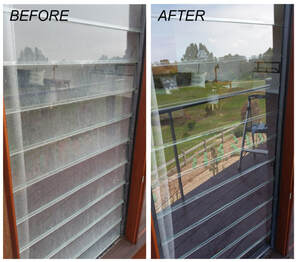before and after window clean at Malvern home in South Australia