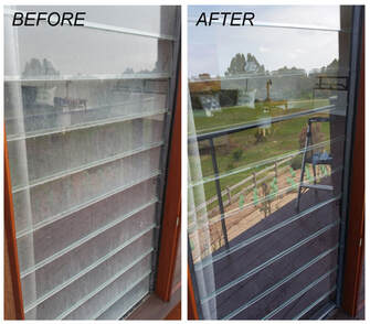 Before and after window cleaning in Balhannah and Oakbank, South Australia.