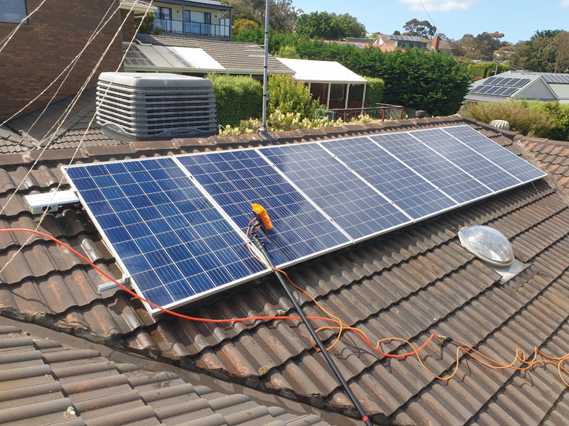 Just six solar panels cleaned. We do small and large jobs.